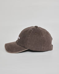 Quiet Mood brown washed cap - angled view