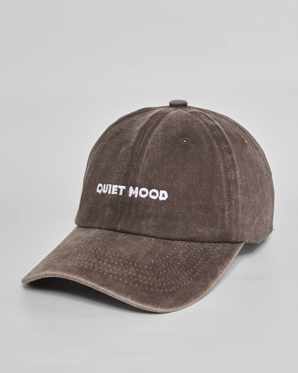 Quiet Mood brown washed cap - side view