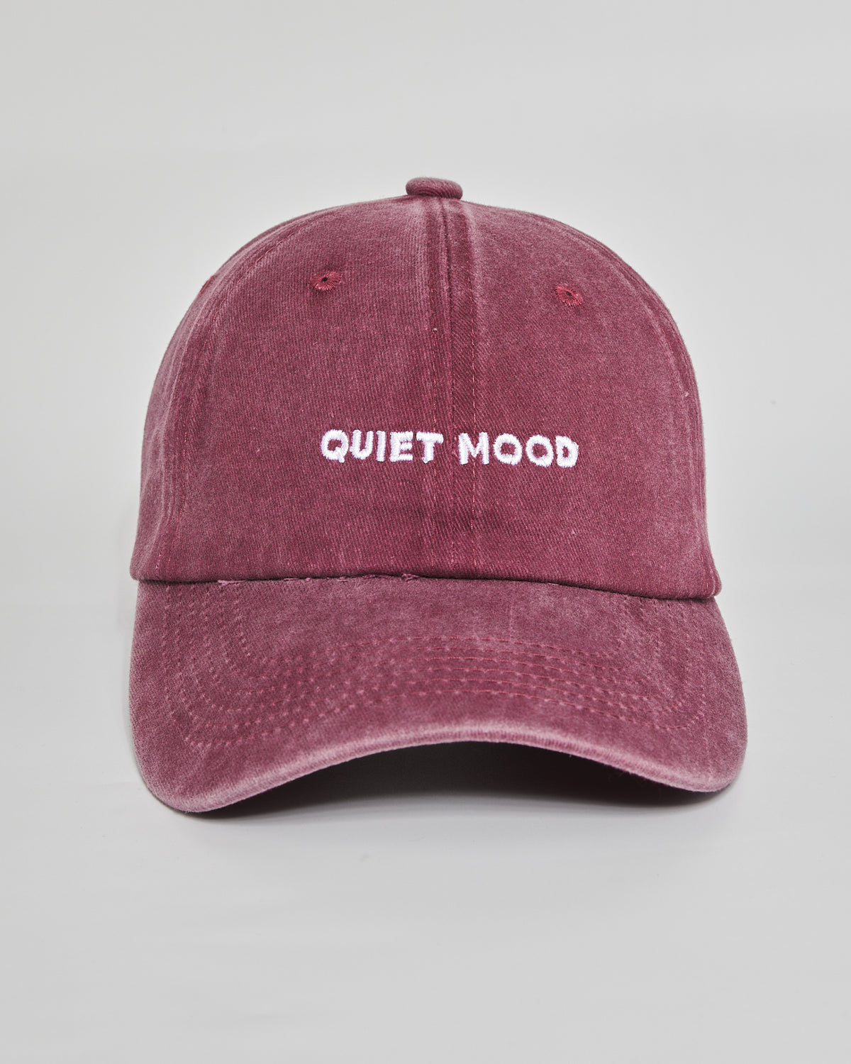 Quiet Mood burgundy washed cap - front view