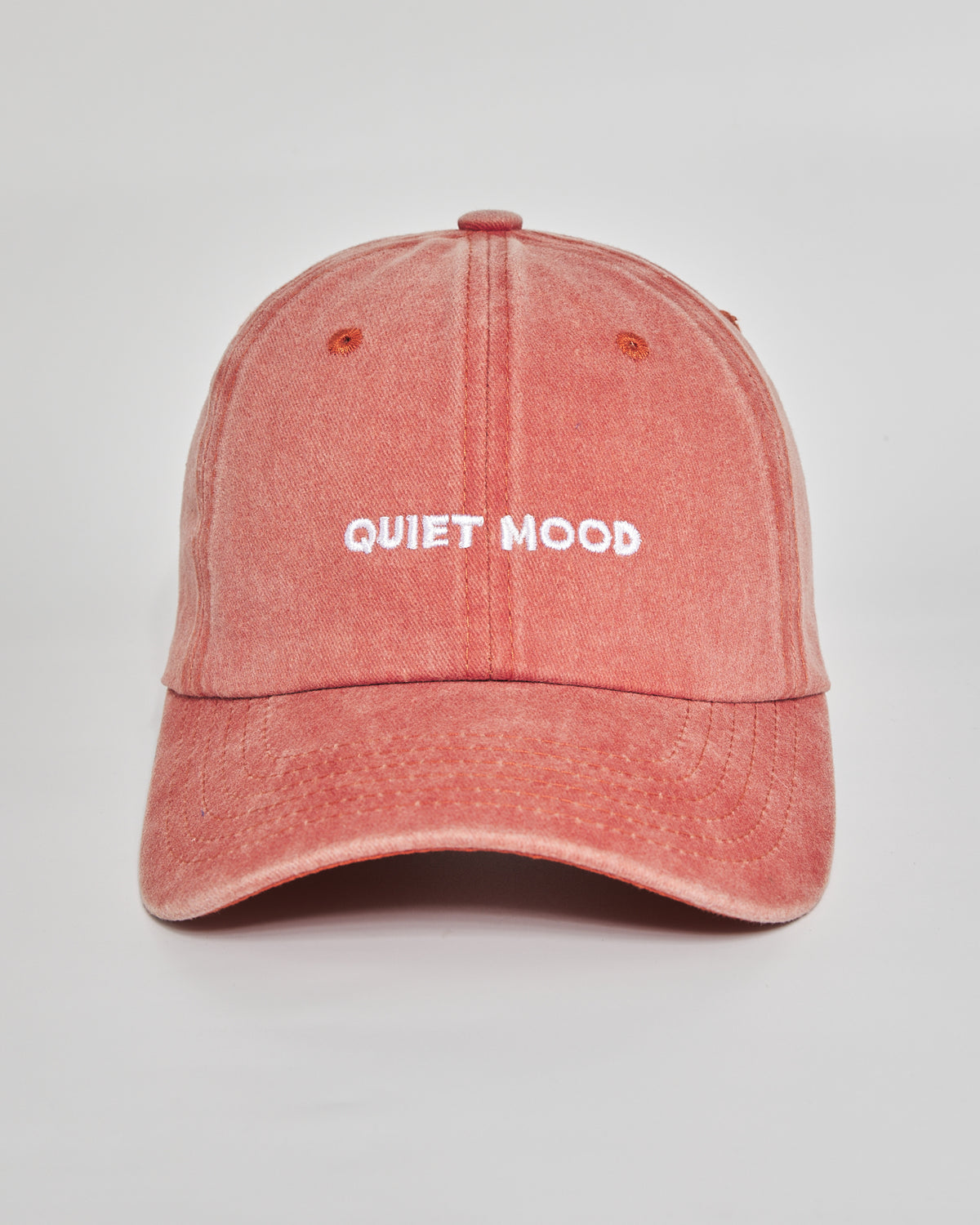 Quiet Mood coral washed cap - front view