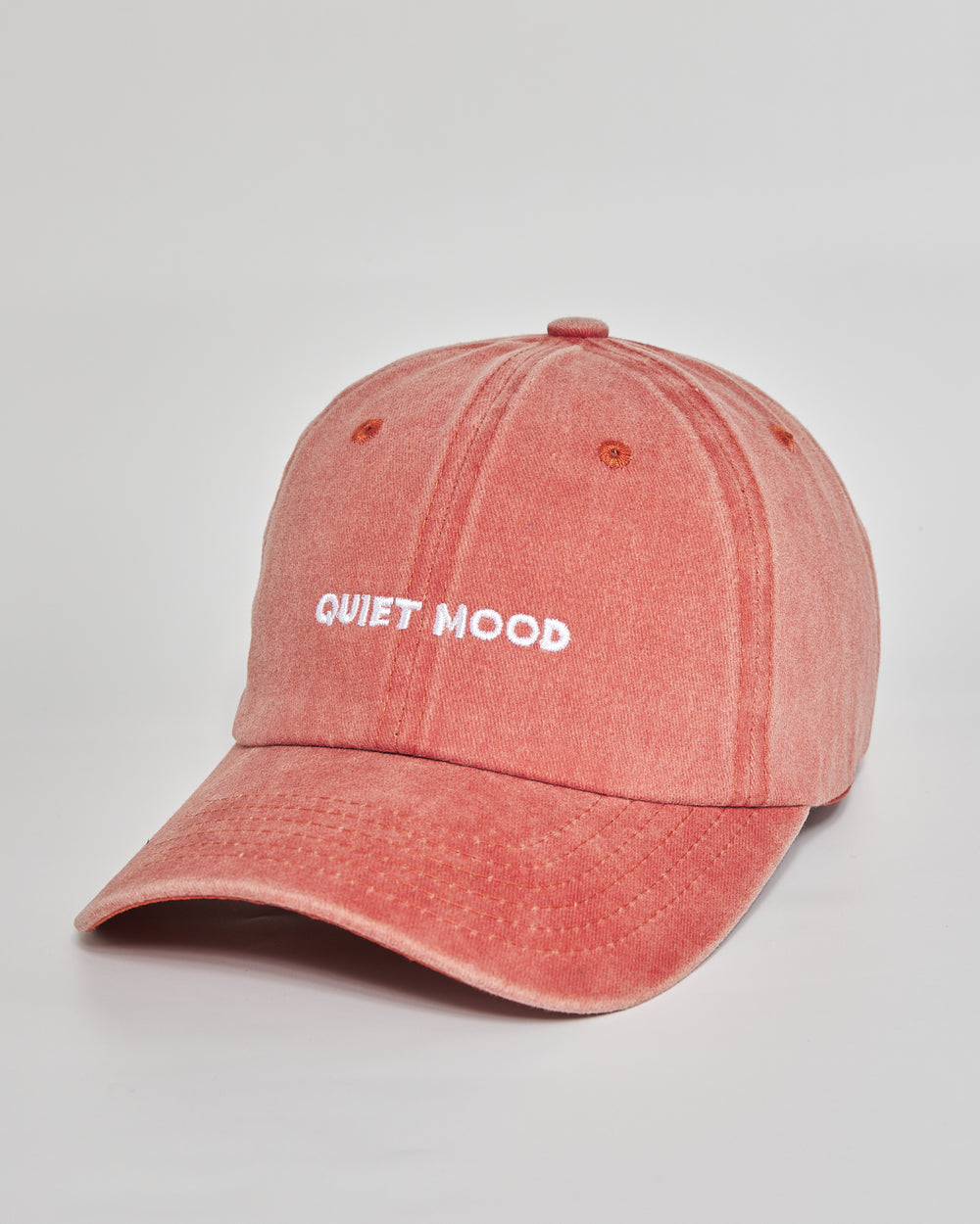 Quiet Mood coral washed cap - side view