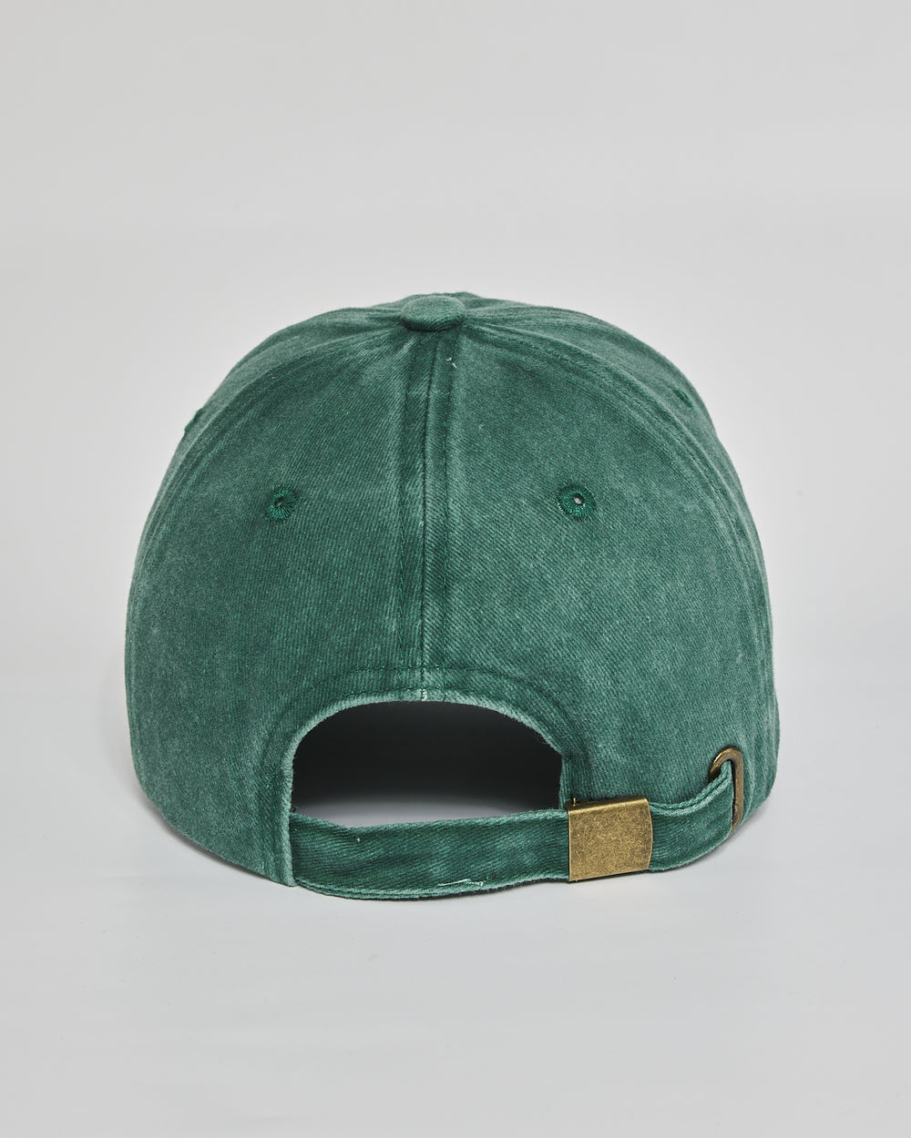 Quiet Mood forest green washed cap - back view