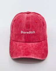 front view of Shoreditch Red Washed Cap