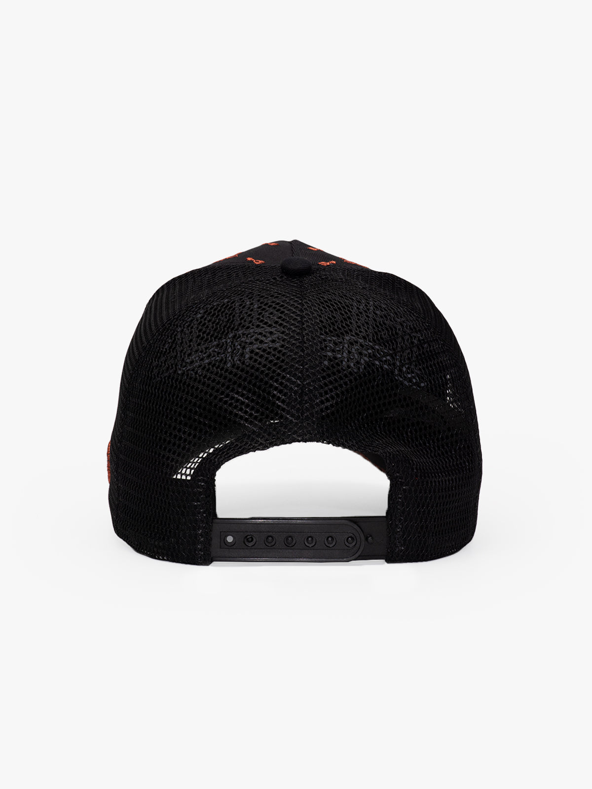 Back view of Regalia Black & Copper Trucker Hat