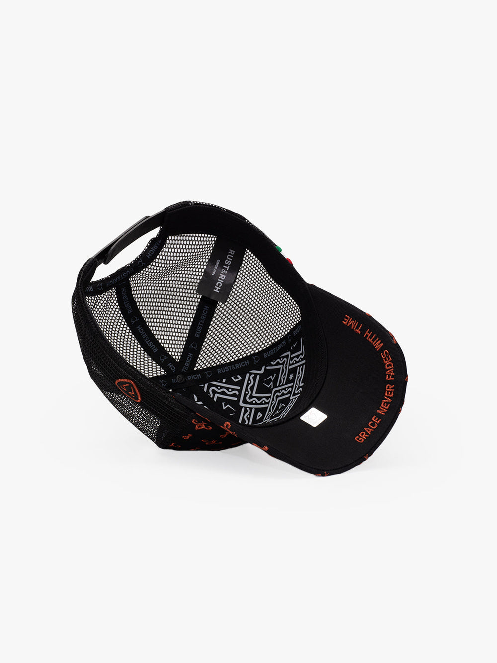 Regalia Black & Copper Trucker Hat on a white background
