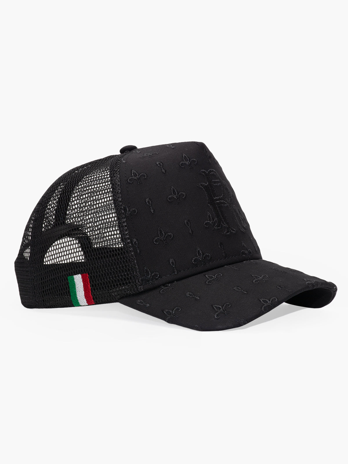 Side view of Regalia Black Trucker Hat