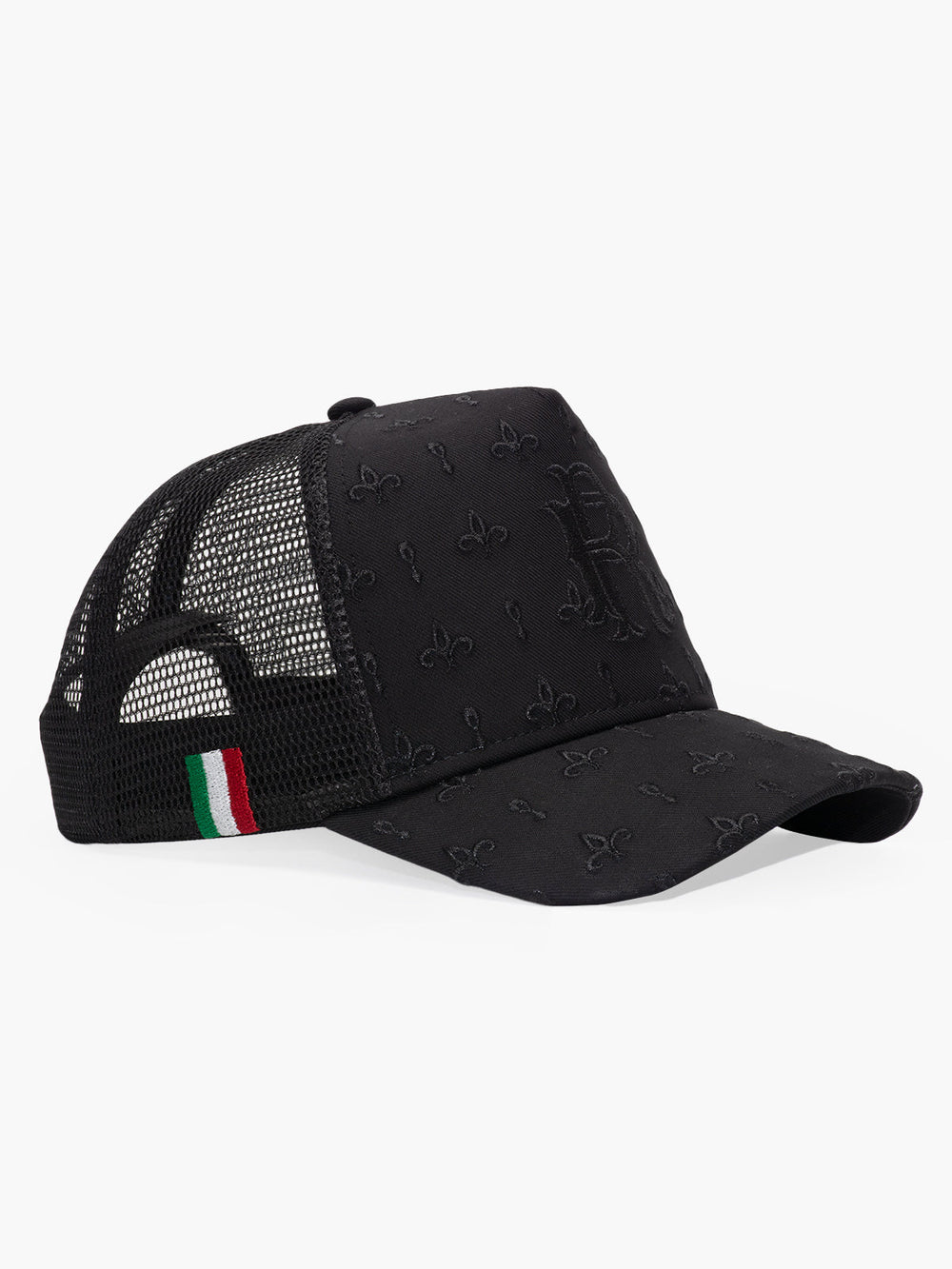 Side view of Regalia Black Trucker Hat