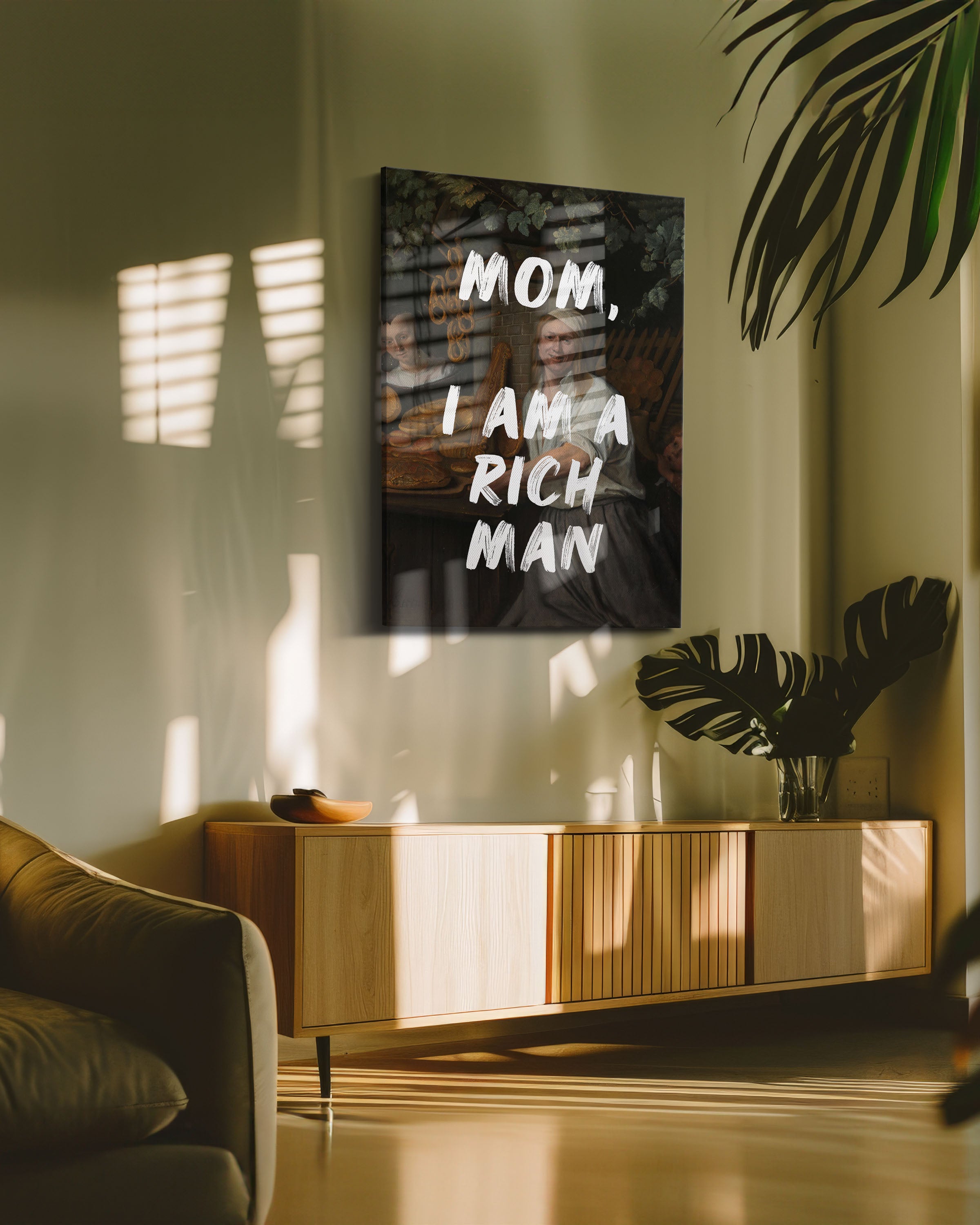 Mom, I Am a Rich Man – Handwritten Canvas