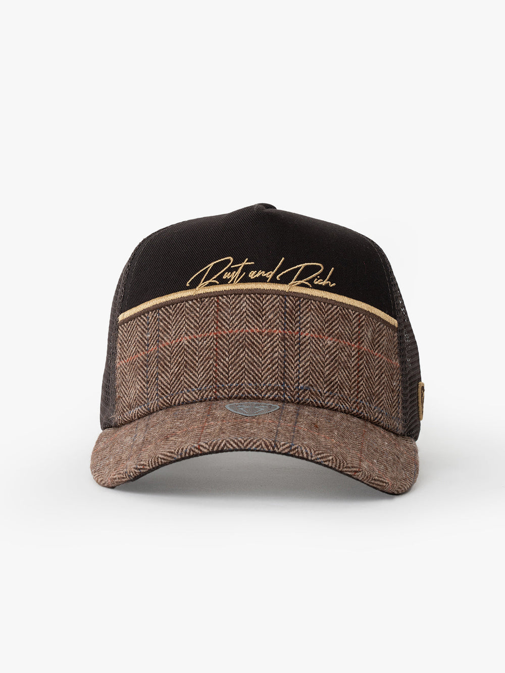 Front view of Royalty Brown Trucker Hat