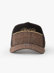 Front view of Royalty Brown Trucker Hat