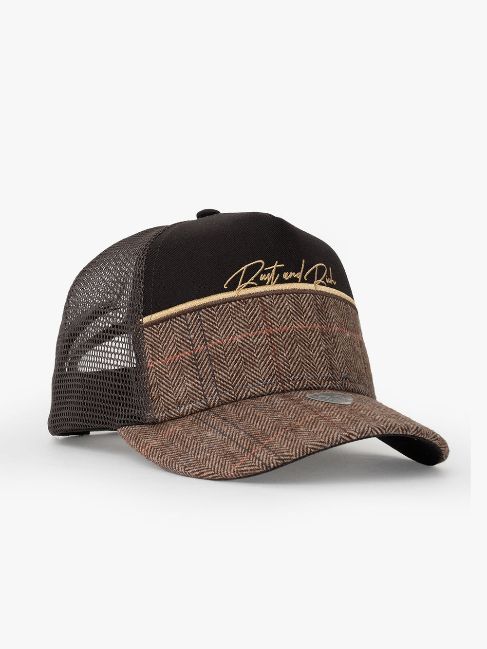 Side view of Royalty Brown Trucker Hat
