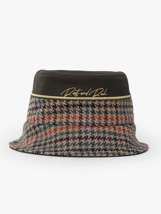 Front view of Royalty Khaki Bucket Hat