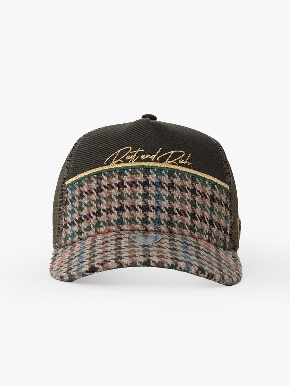 Front view of Royalty Khaki Trucker Hat