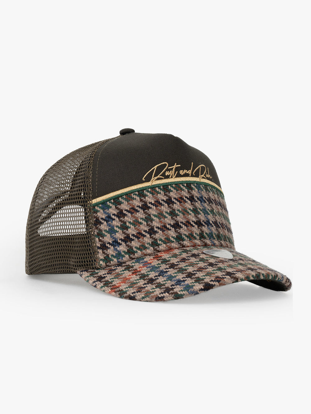 Side view of Royalty Khaki Trucker Hat