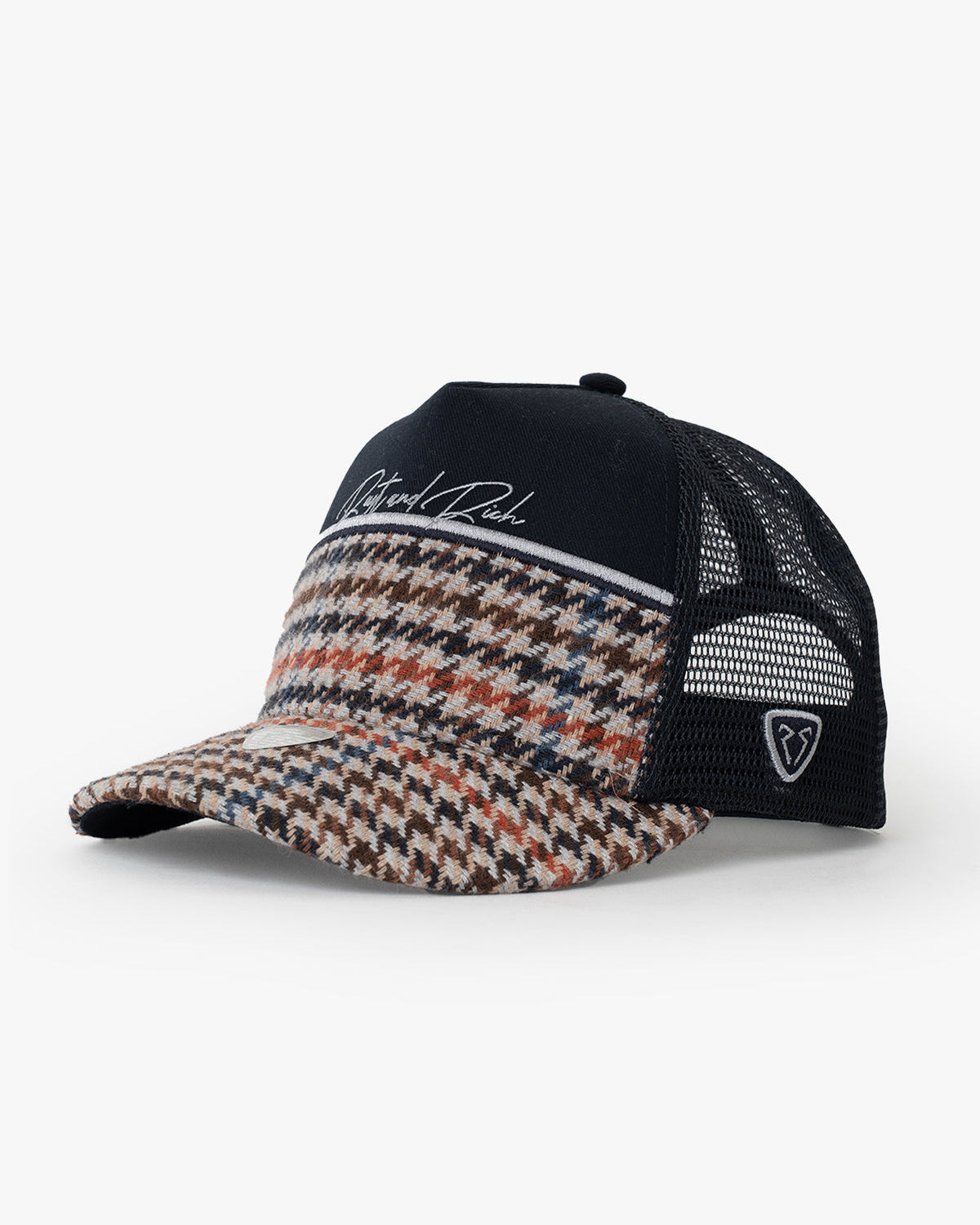 Side view of Royalty Navy Blue Trucker Hat