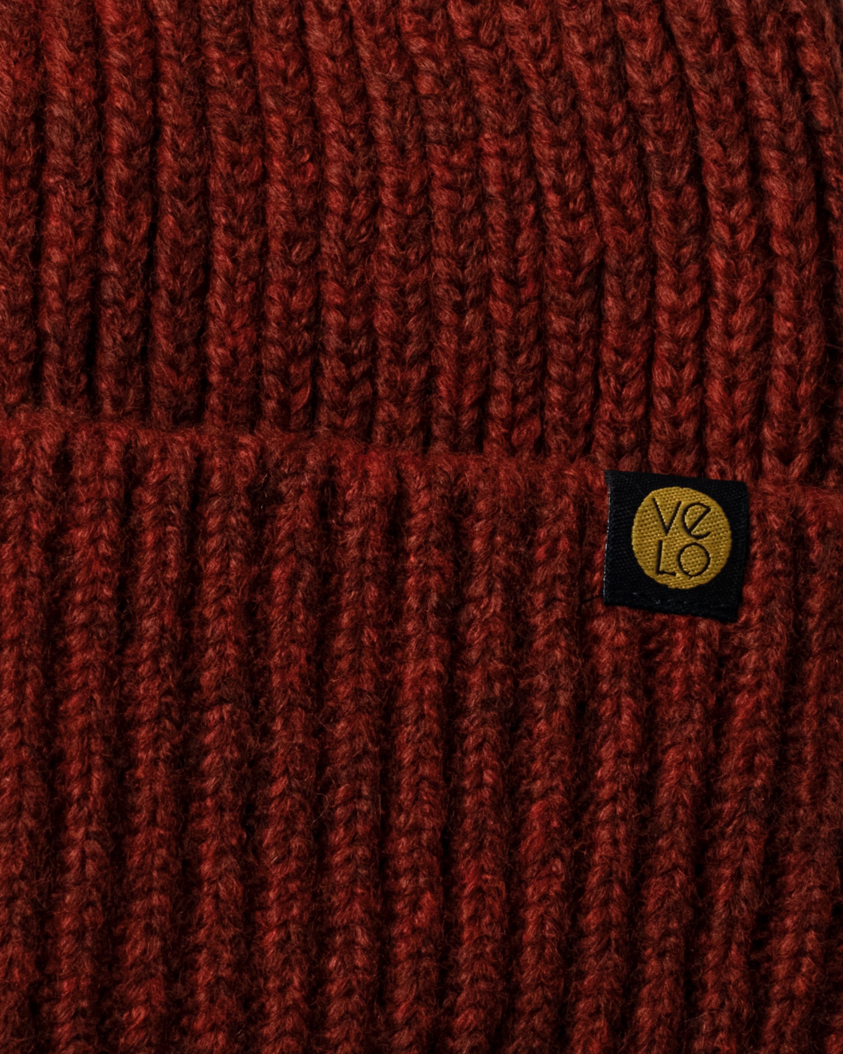 Close view of Rust Brown Lux Beanie