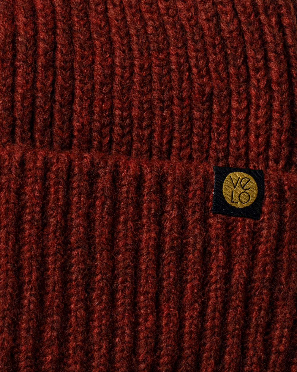 Close view of Rust Brown Lux Beanie