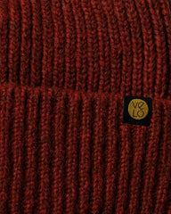 Close view of Rust Brown Lux Beanie