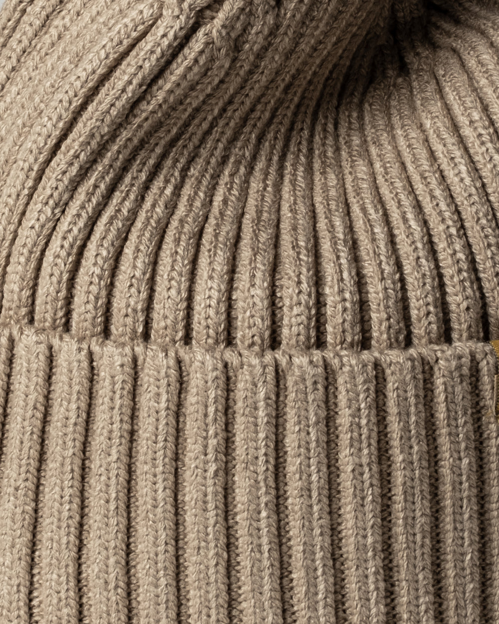 Close view of Sand Beige Classic Beanie