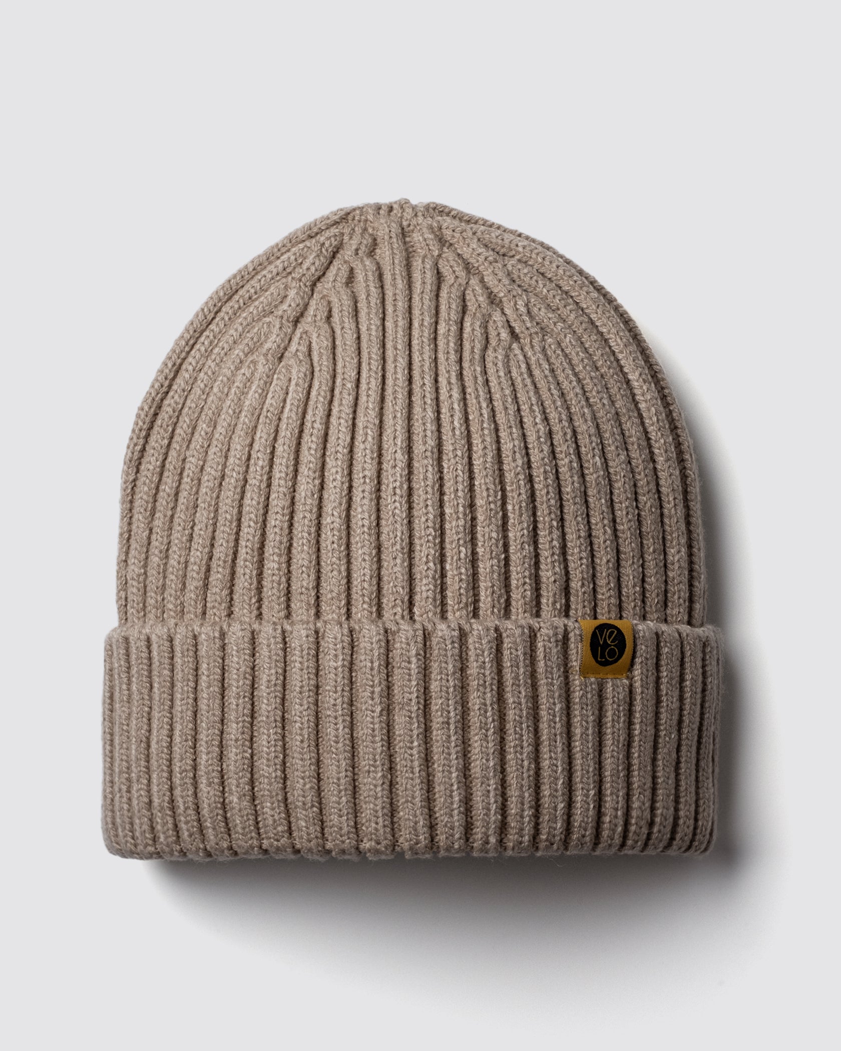 Front view of Sand Beige Classic Beanie