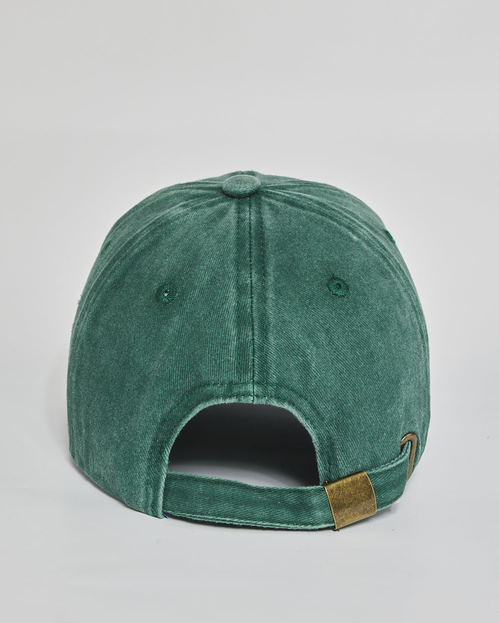 Selectively Social forest green washed cap - angled view