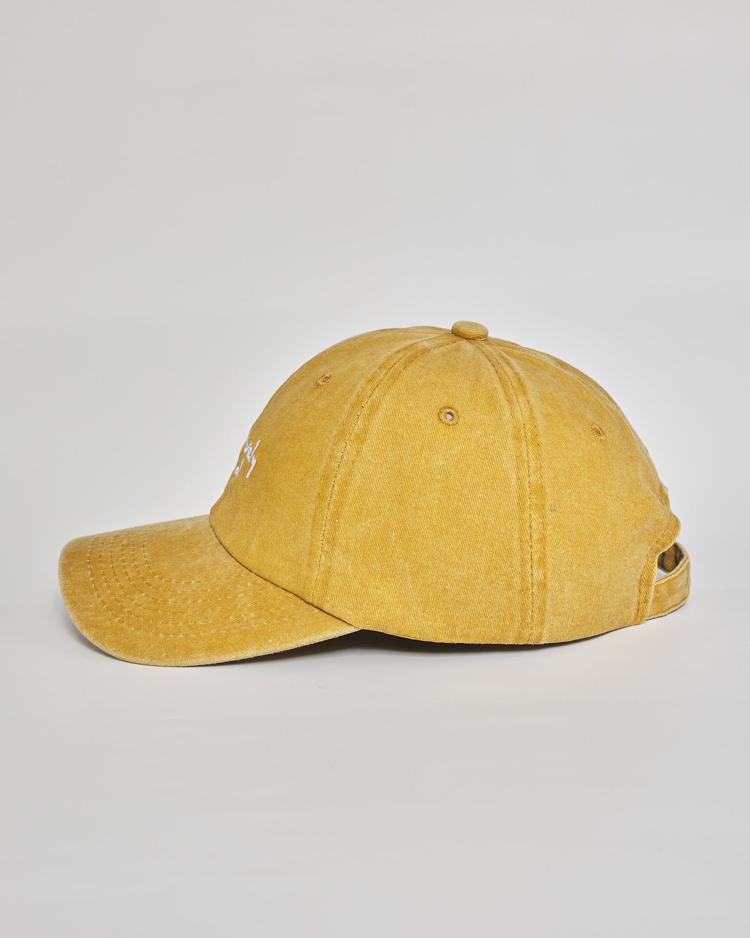 Selectively Social mustard washed cap - angled view