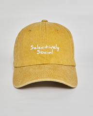 Selectively Social mustard washed cap - front view