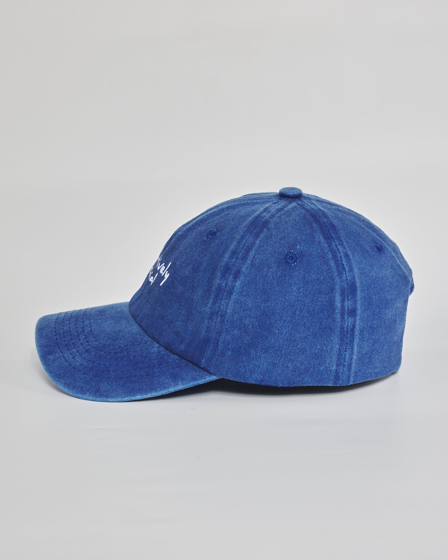 Selectively Social royal blue washed cap - angled view