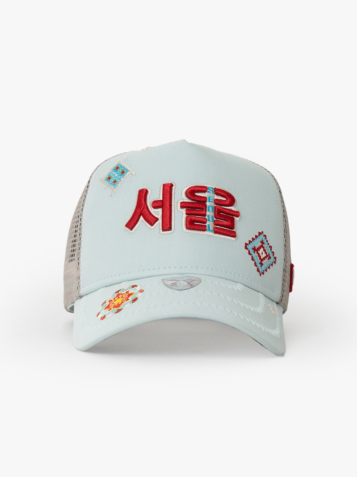 Front view of Seoul Mint Green Trucker Hat