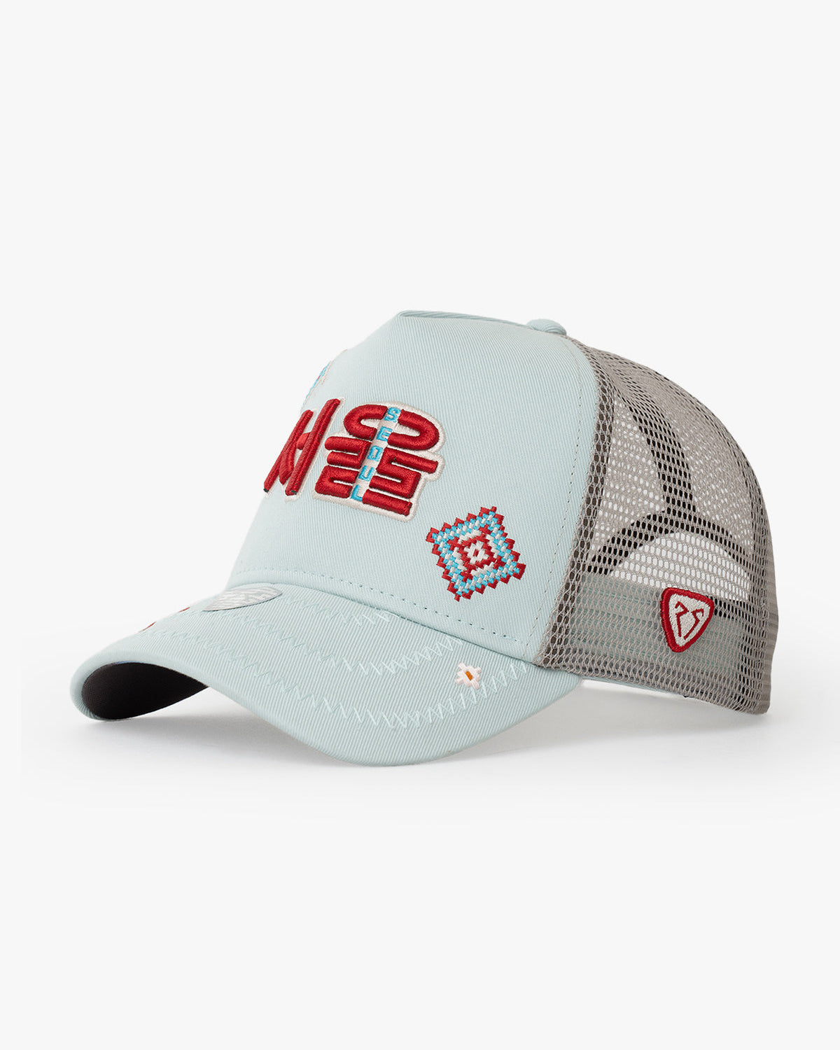 Side view of Seoul Mint Green Trucker Hat