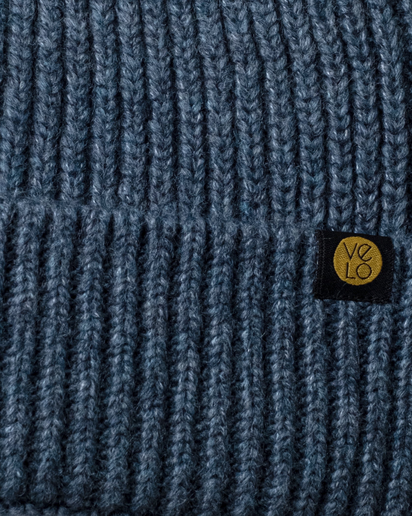 Close view of Slate Blue Lux Beanie