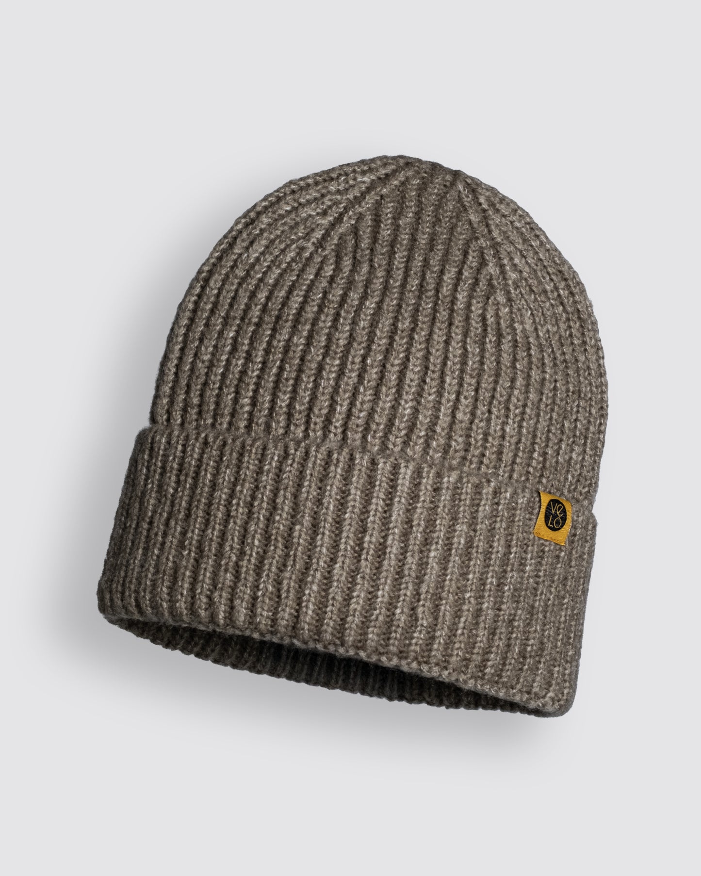 Front view of Taupe Lux Beanie