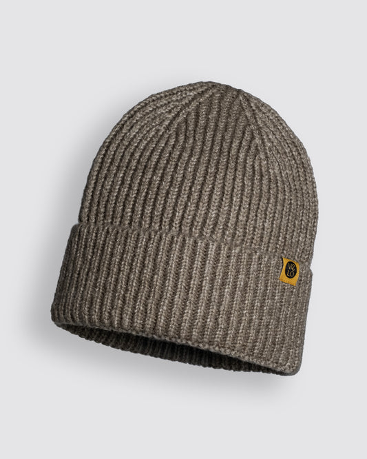 Front view of Taupe Lux Beanie