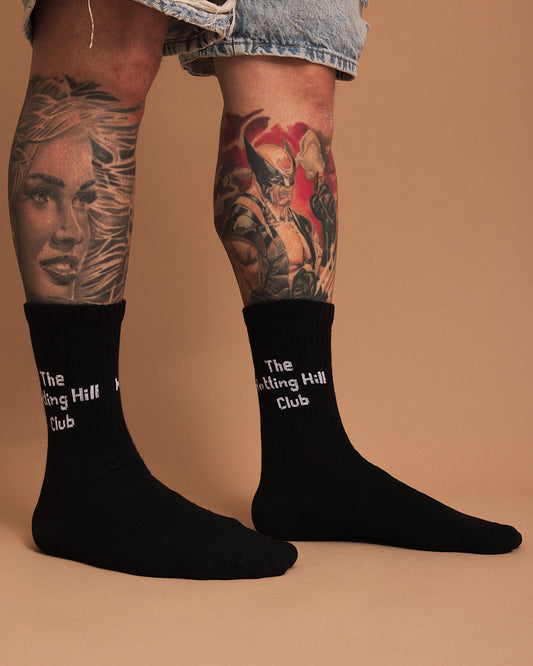 Side view of The Notting Hill Club Black Socks