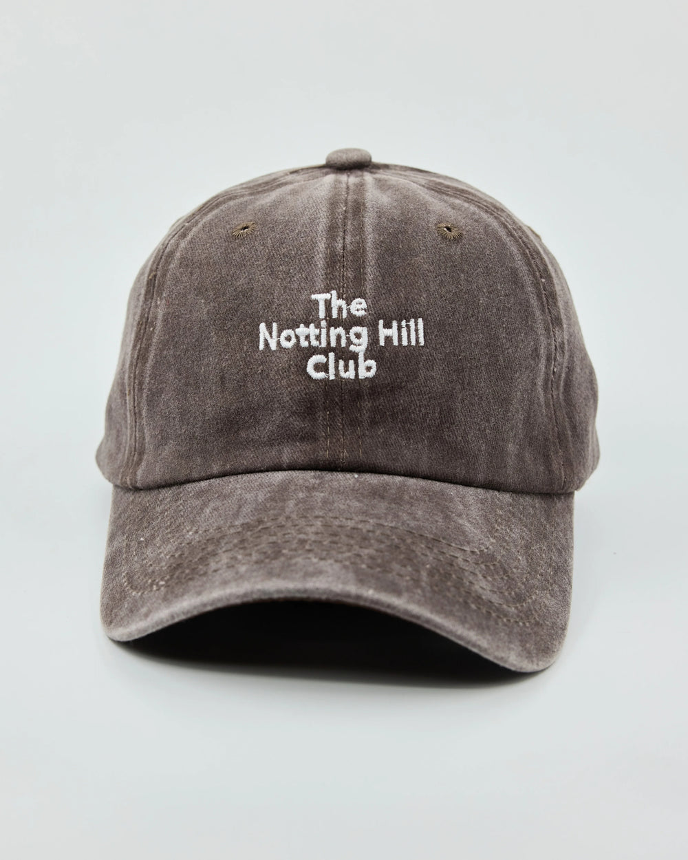 Front view of The Notting Hill Club Dusty Brown Washed Cap