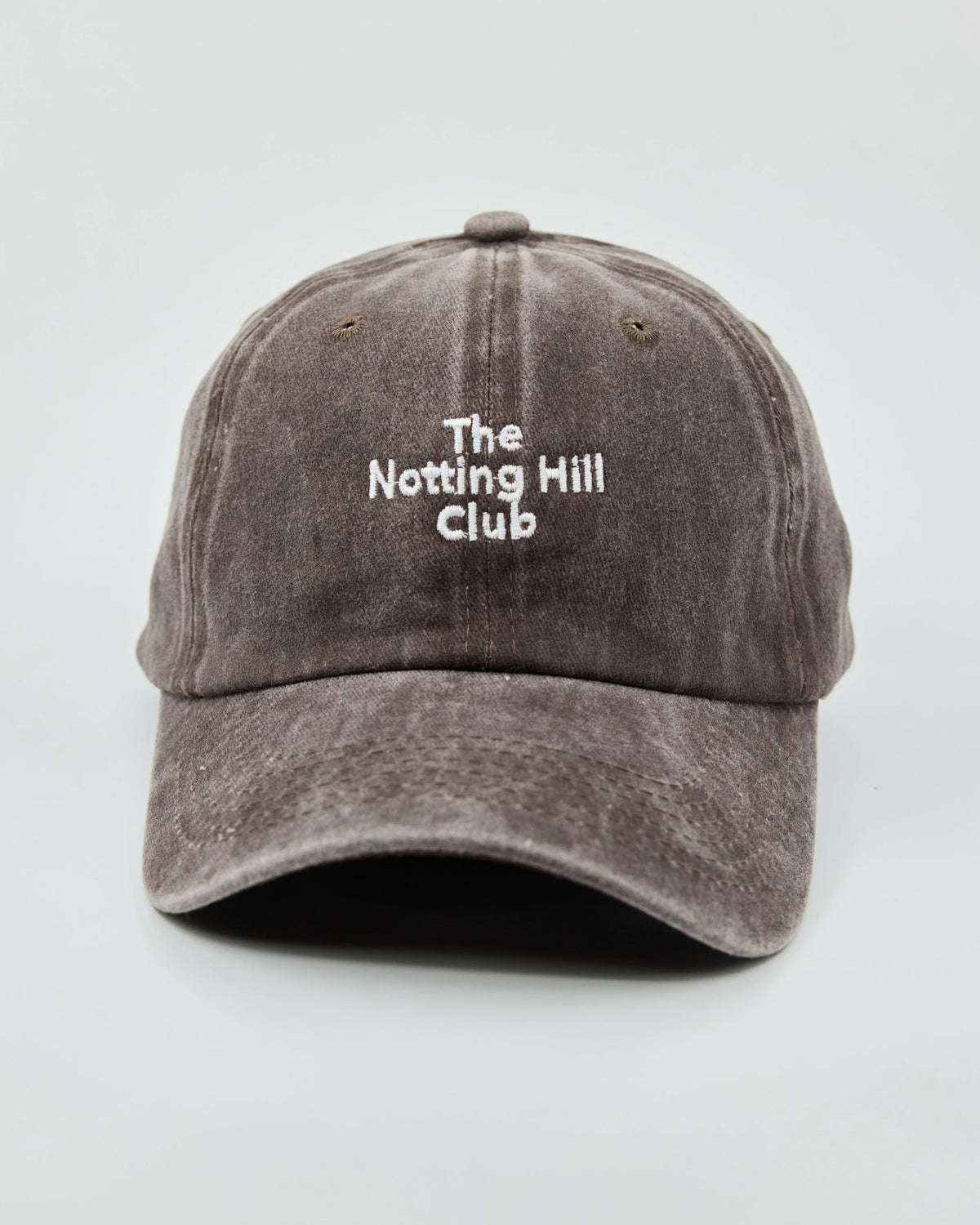 Front view of The Notting Hill Club Dusty Brown Washed Cap