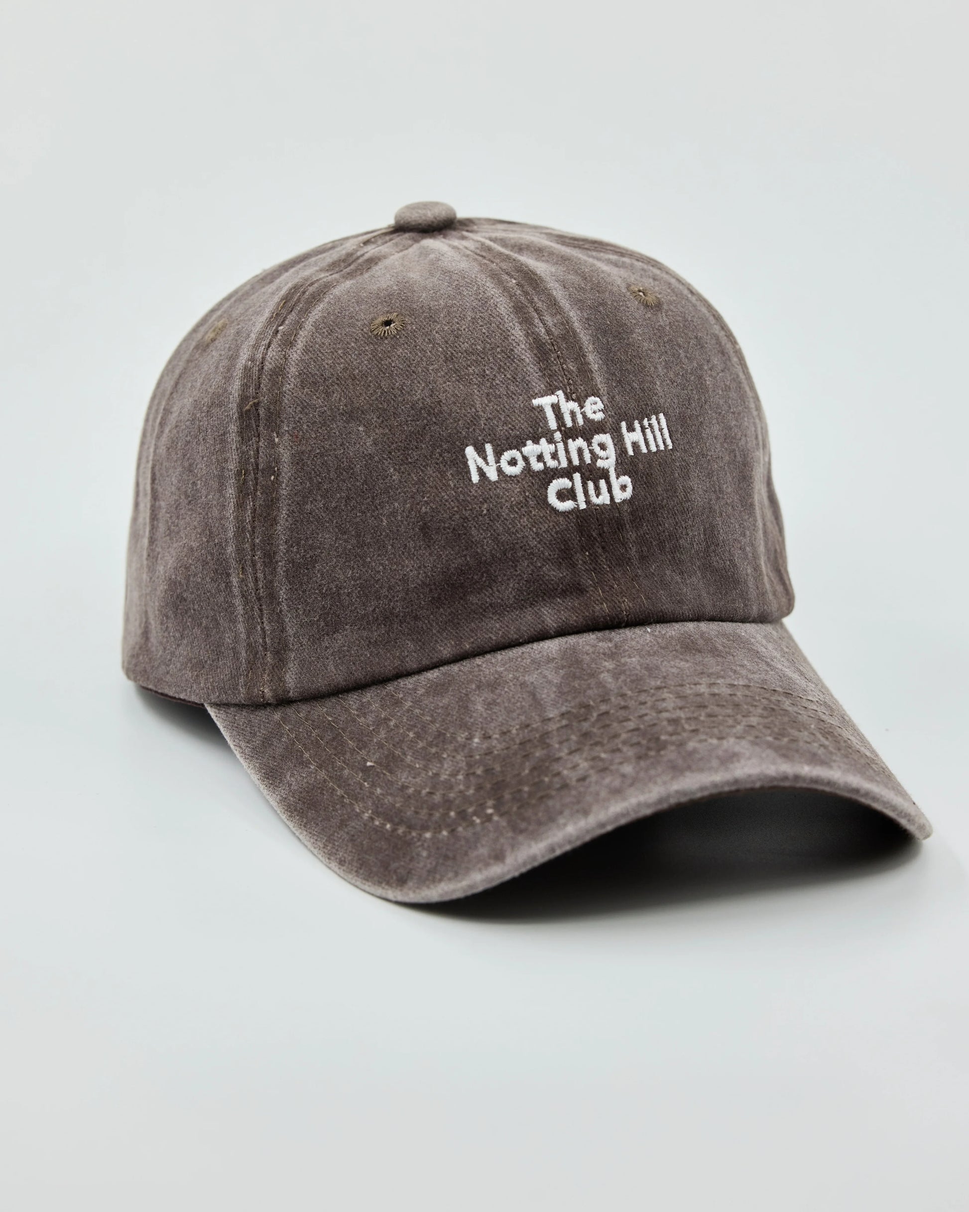 Side view of The Notting Hill Club Dusty Brown Washed Cap