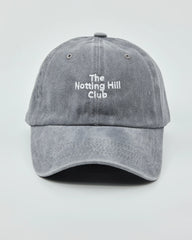 Front view of The Notting Hill Club Light Gray Washed Cap