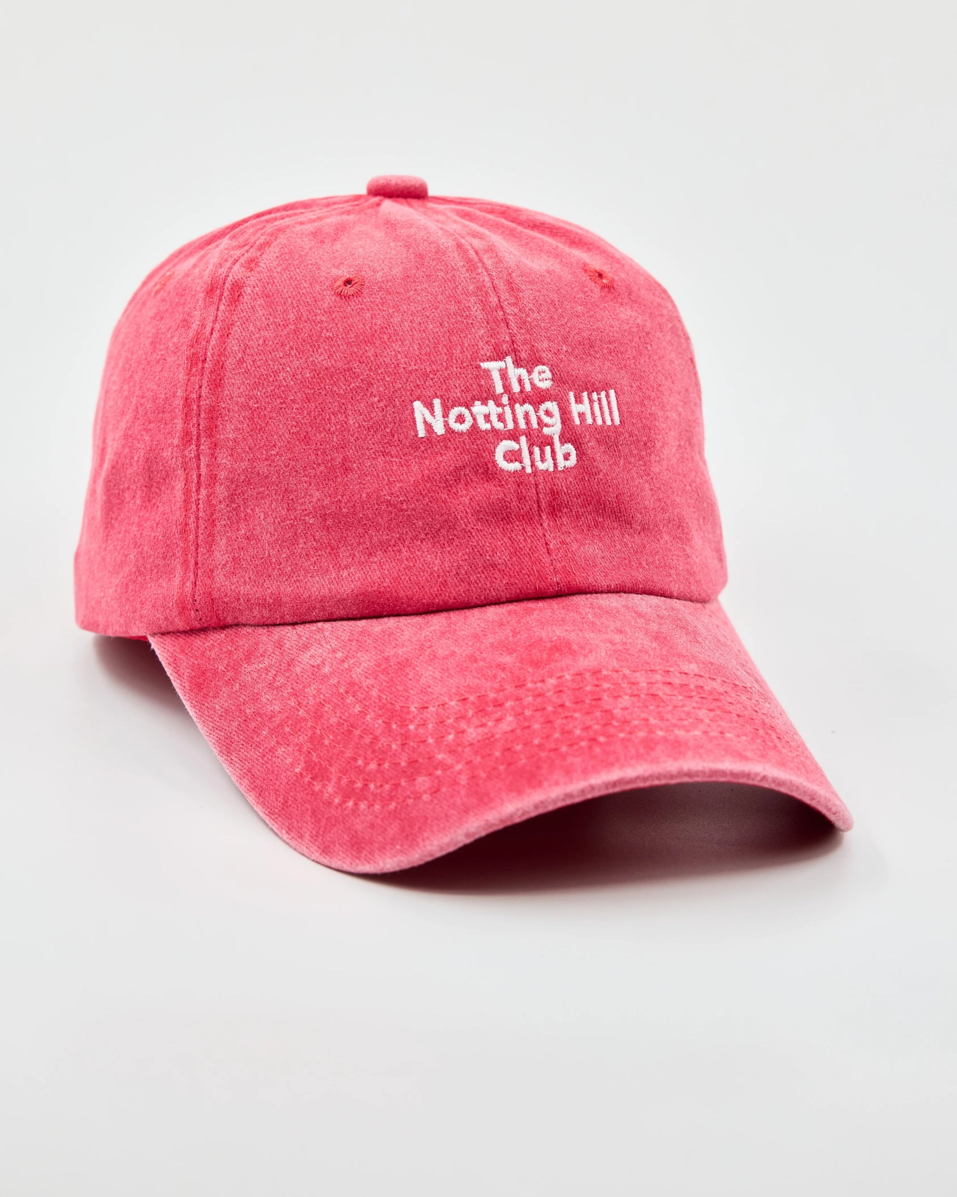 Side view of The Notting Hill Club Red Washed Cap