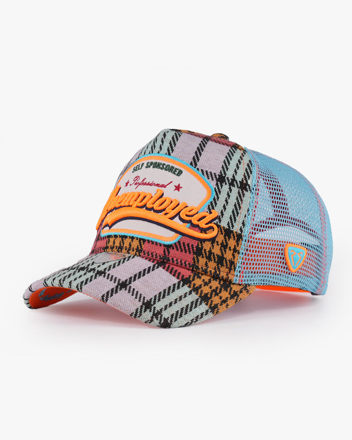 Unemployed Blue Trucker Cap front view
