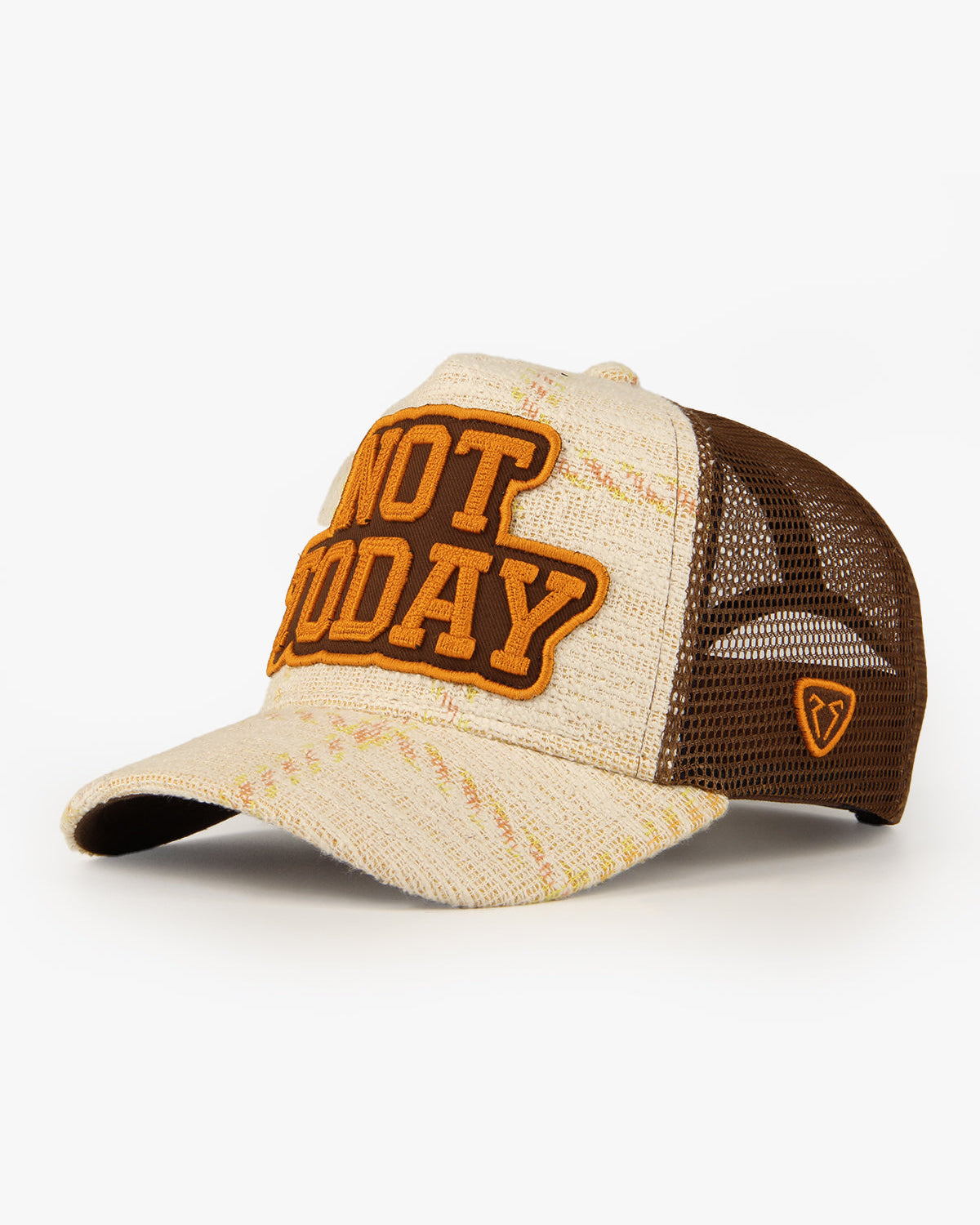 Not Today Brown Trucker Cap front view