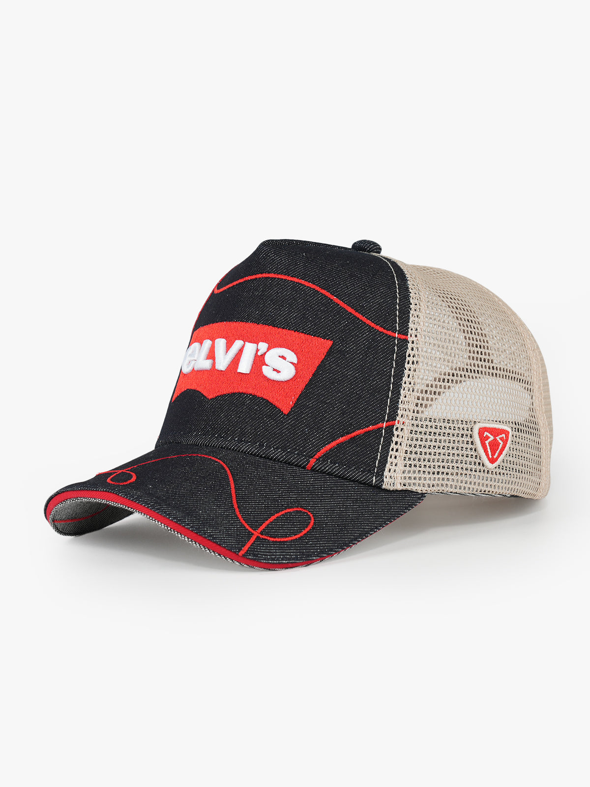 Elvis Navy Trucker Cap front view