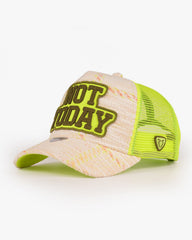 Not Today Neon Green Trucker Cap front view