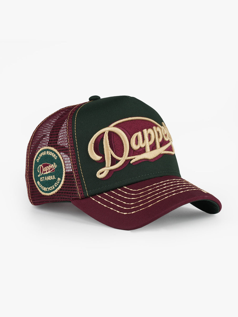 Dapper Riders Green Trucker Cap detail view 3