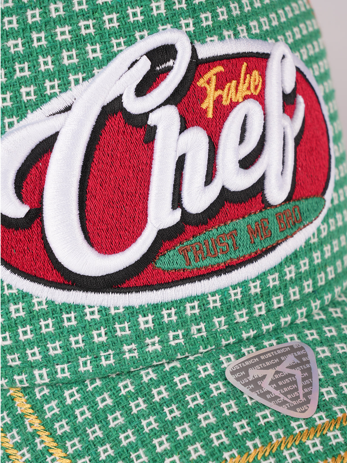 Chef Green Trucker Cap detail view 3