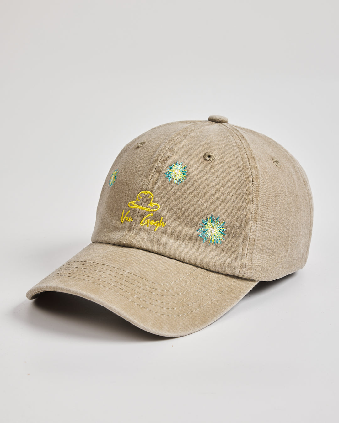 Side view of Van Gogh Beige Washed Cap