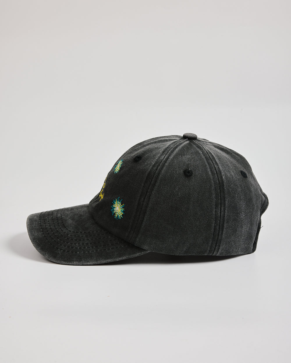Van Gogh Black Washed Cap on a light gray background
