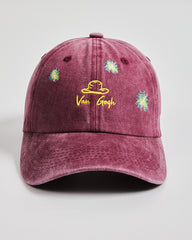 Front view of Van Gogh Burgundy Washed Cap