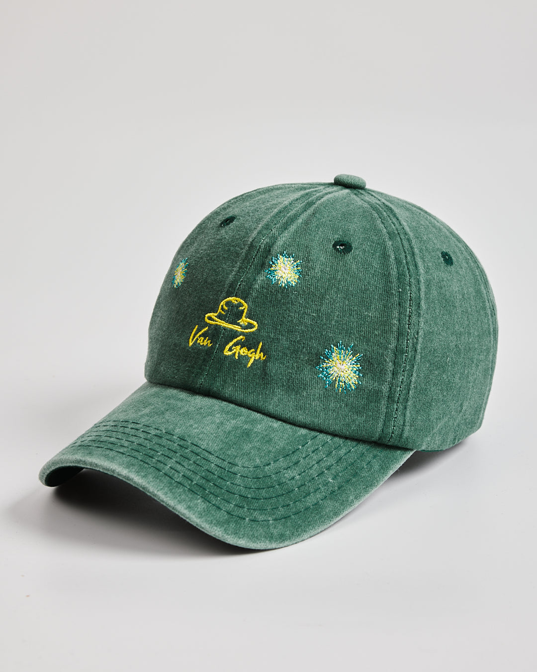 Side view of Van Gogh Dark Green Washed Cap