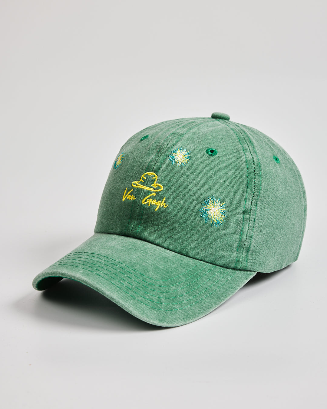 Side view of Van Gogh Green Washed Cap